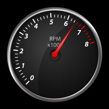 Modern auto speed meter on black,included clipping path