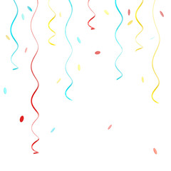 Ribbons and confetti background isolated