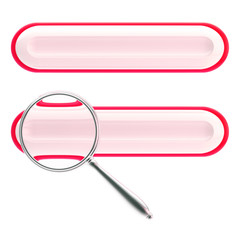 Search bar under the magnifier icon isolated
