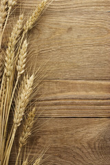 wheat on the wood background