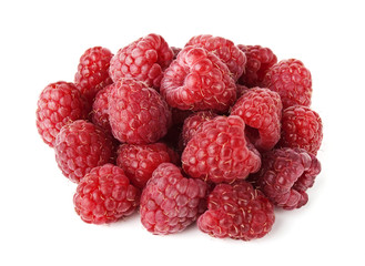 Fresh Raspberries isolated on white background