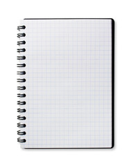 blank notebook isolated on white