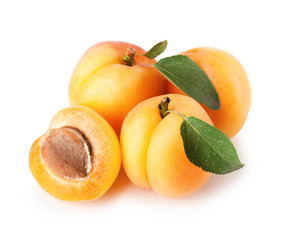 Apricot on a white background