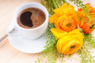 coffee and flowers