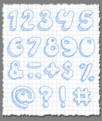 Hand-drawn numbers set.