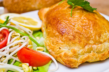 Salmon in puff pastry