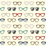 Seamless pattern with retro glasses and frames