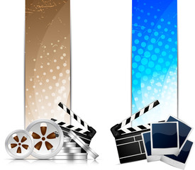 Set of banners with cinema element