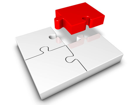 Puzzleteil rot