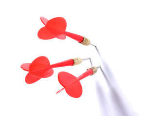 three darts isolated on white