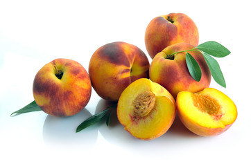 peach and leaves