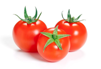 Tomato isolated on white background.