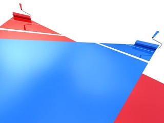  Roller brush paint on white background  © valentinT