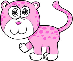 Crazy Insane Leopard Vector Illustration Cartoon Art