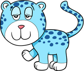 Lazy Sleepy Leopard Vector Illustration Cartoon Art