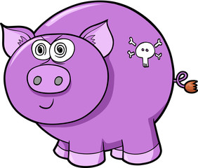 Crazy Insane Pig Vector Illustration