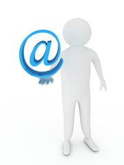 3D Character Holding Email. 