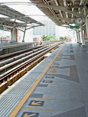 Plateform of Sky train station in Bangkok, Thaialnd