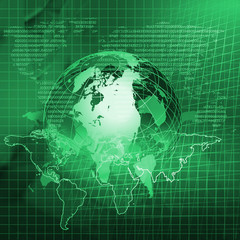 Global financial color charts and graphs