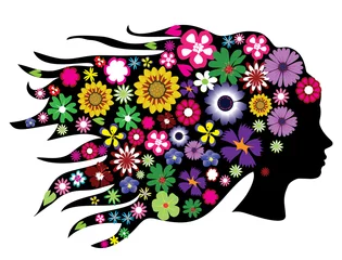 Zelfklevend Fotobehang vector bloemen hoofd © peony
