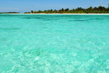 Fototapeta na wymiar Fun Island, coral sandy beach, Maldives