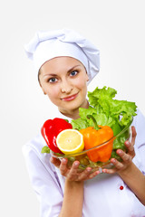 Portrait of a young cook in uniform