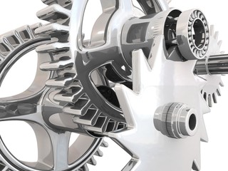 Gears isolated on white. Work concept.