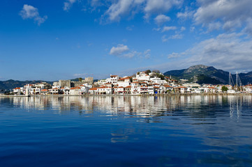 Marmaris city and fortress view from sea