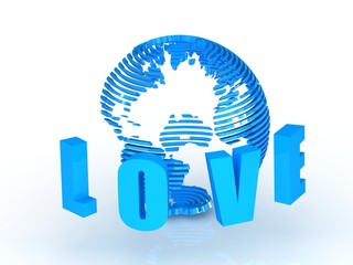 World love with globe.