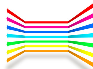 illustration of multicolored arrows that run at right angles