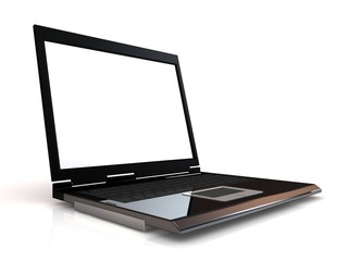 Obraz na płótnie Canvas Laptop isolated with a blank screen.