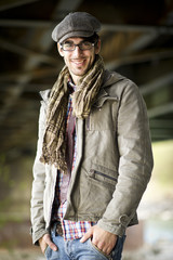 friendly man with cap