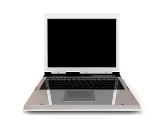 Laptop isolated with a blank screen.