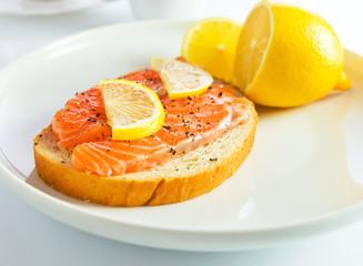 Naklejka na ściany i meble sandwich with salmon.