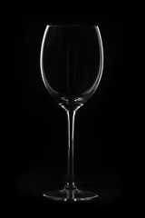 Empty glass for wine isolated on black