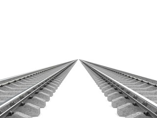 Railroad over white background. 3d image