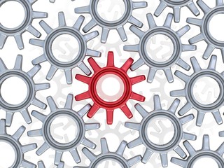 Gears isolated on white. Work concept.