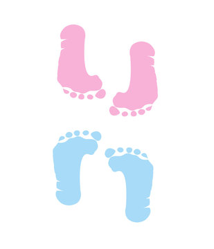 footprint of girl and boy