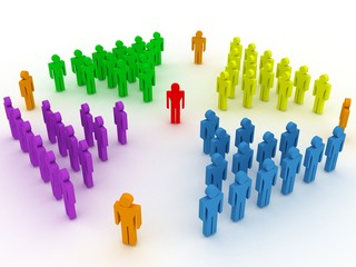 Teamwork. Concept. 3d illustration color