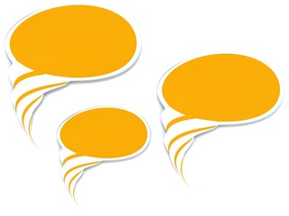Blank speech bubbles.