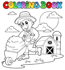 Wall murals For kids Coloring book farm theme 3