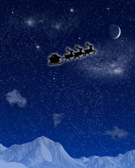 Santa with sleigh.