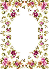 flowers frame in white background