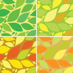 seamless pattern with leafs, autumn and summer background