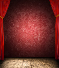 Retro curtain with stage
