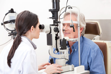 Optometrist doing Sight Testing