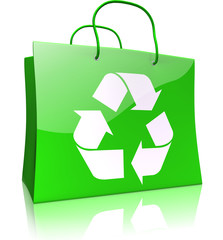 Einkaufstasche mit Recycling-Symbol