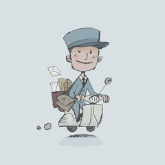 postman in scooter