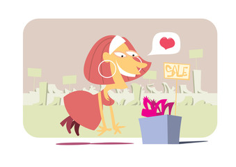 woman shopping shoes