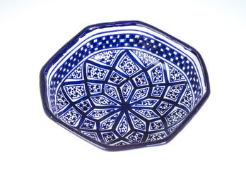 An image of a nice blue pottery plate